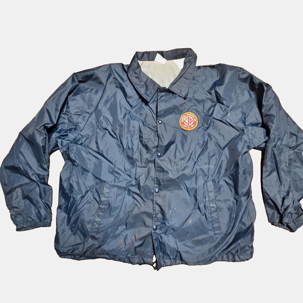Vintage 80s Auburn Sportswear‎ Snap Windbreaker Jacket 2XL Logo Workwear USA
